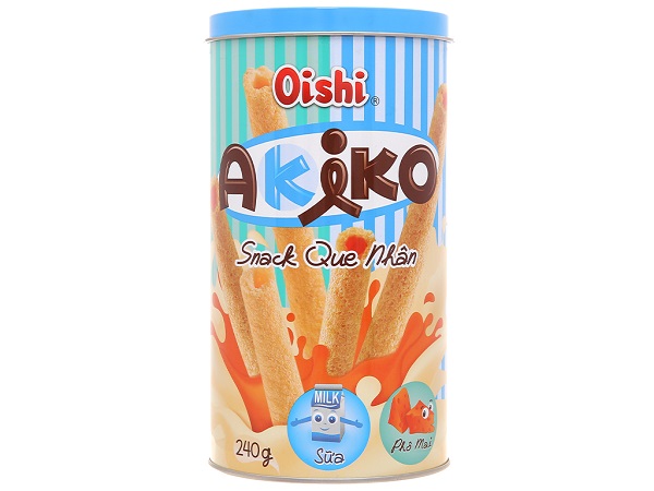 bánh Akiko bao nhiêu calo, 1 cái bánh Akiko bao nhiêu calo, ăn bánh Akiko có béo không, bánh que Akiko bao nhiêu calo, bánh Akiko vị phô mai bao nhiêu calo