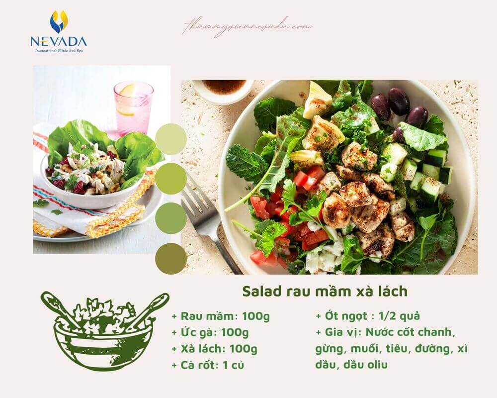 salad rau mầm giảm cân, ăn salad rau mầm có giảm cân không, rau mầm giúp giảm cân, cách làm salad rau mầm giảm cân